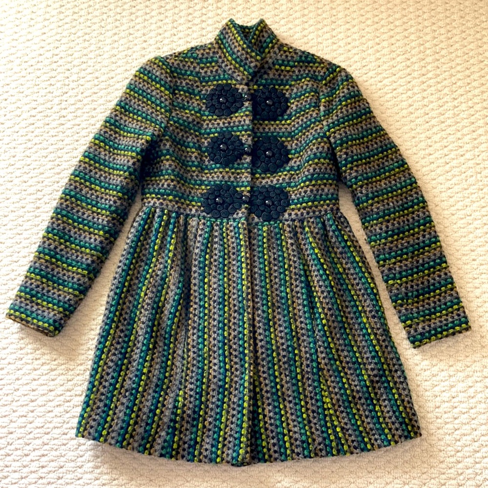 Like new, beautiful peacoat from Anthropologie.Multi-color.